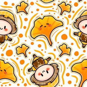 Autumn Ginkgo Character  - White