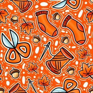 Autumn Sock & Sewing Kit-Orange