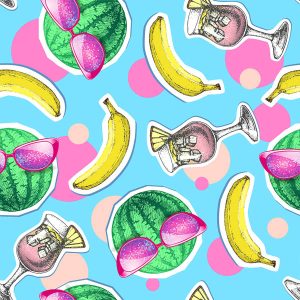 Bright Pop Summer Fruit Beach