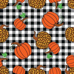 Gingham Leopard Pumpkin Fall-Black