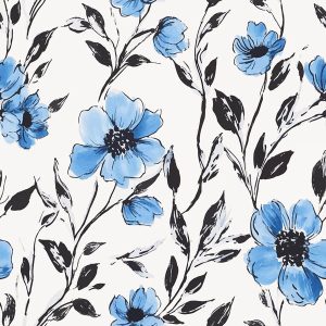 Ink Wash Poppy Floral
