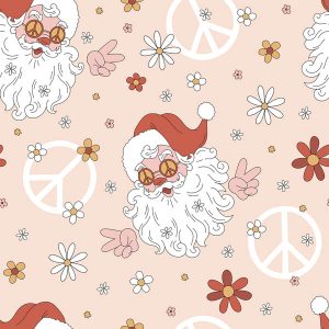Hippie Peace Santa Daisy Christmas