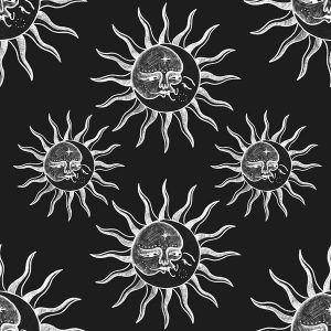 Sketch Sun Moon Face Eclipse