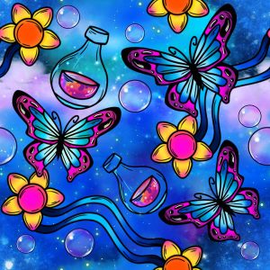 Butterfly With Potion Magic- Blue