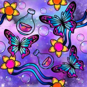 Butterfly With Potion Magic-Purple