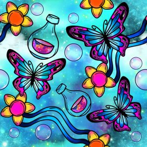 Butterfly With Potion Magic-Teal