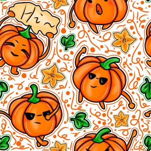 Pumpkin & Leaf Scatter-White