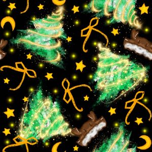 Christmas Tree With Reindeer-Black