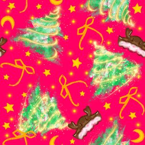 Christmas Tree With Reindeer-Red
