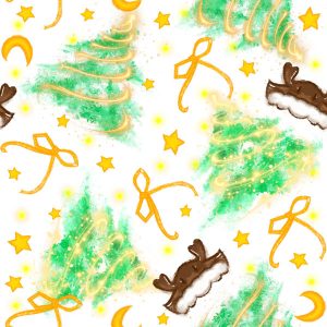 Christmas Tree With Reindeer-White