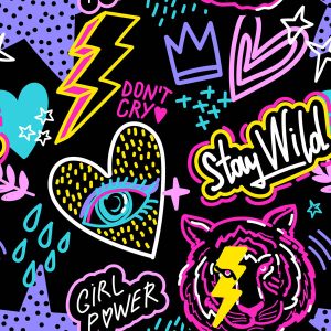Girl Power Tiger Neon Sticker