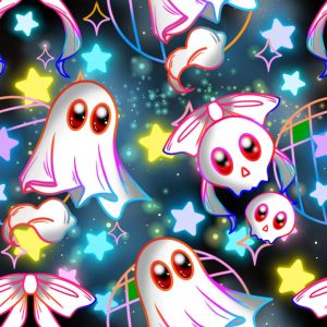 Neon Ghost Bow- Black