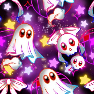 Neon Ghost Bow- Pink