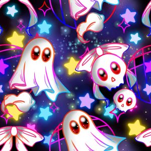 Neon Ghost Bow- Purple