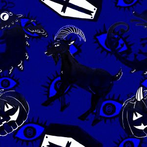 Goat & Gothic Halloween- Blue