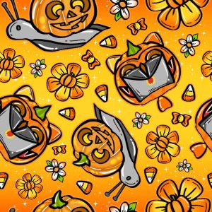 Halloween Snail Pumpkin-Orange