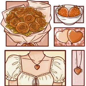 Valentine Rose Girl  - Warm Brown