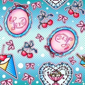 Y2K Valentine Cherry-Blue
