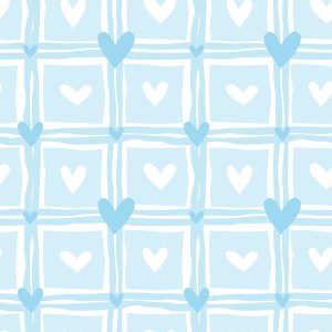 Airy Blue Heart & Plaid