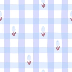 Airy Blue & White Tulip Plaid