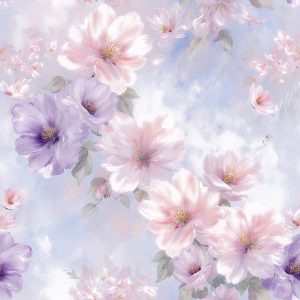 Dreamy Sky Pastel Pink Purple Floral