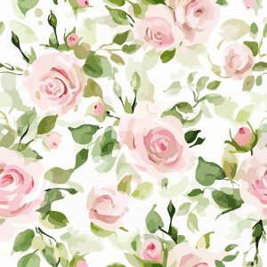 Painterly Soft Pink Rose Garden
