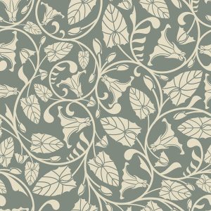 Muted Sage Green Scroll Leaf
