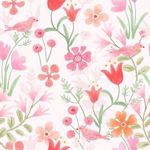 Soft Watercolor Bird Floral