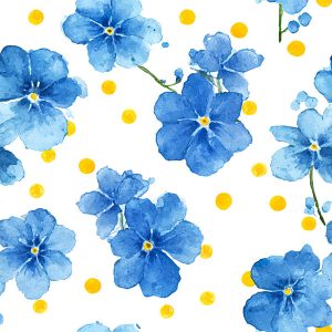 Cheerful Blue Poppy & Dot