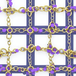 Chic Gold Chain & Checkerboard