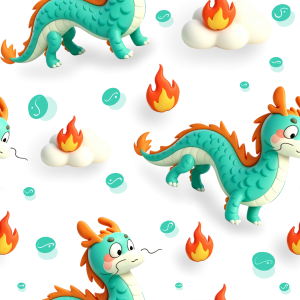 Chinese Zodiac Dragon｜3D Cloud Fire Mythical Beast