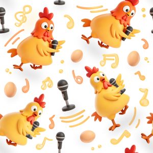 Chinese Zodiac Rooster｜3D Singing Microphone Musical Note