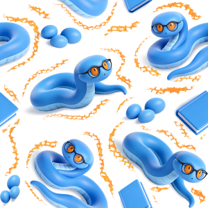 Chinese Zodiac Snake｜3D Scholar Book Egg Pattern
