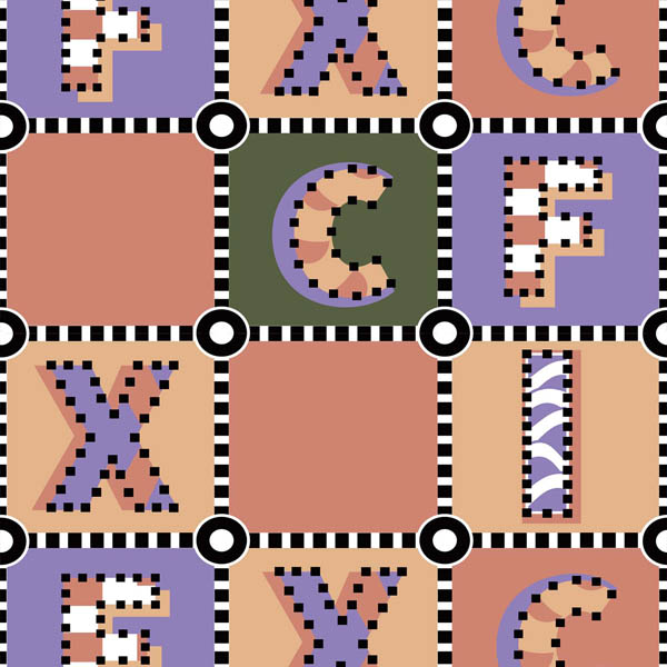 Patchwork Letter Retro Muted Check