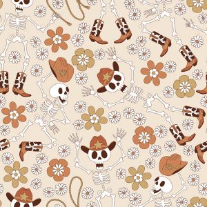 Cowboy Skeleton Western Daisy