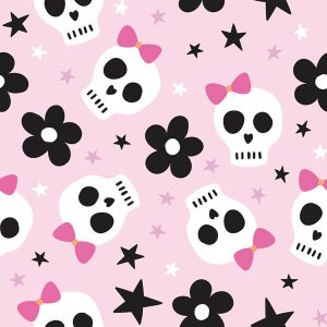 Girlish Pink Skull Bow
