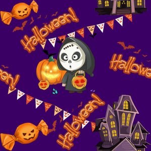 Spooky Reaper & Haunted House-Purple