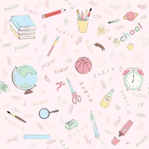 Dainty School Supply Sketches - Blush Pink