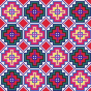 Ethnic Tile Mosaic - Vibrant Fiesta