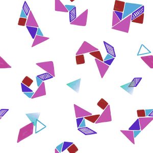 Geometric Confetti Shards - Magenta & Lilac