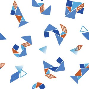 Geometric Confetti Shards - Navy & Copper