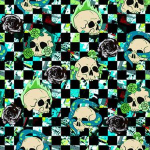 Checkerboard Skull Snake Rose