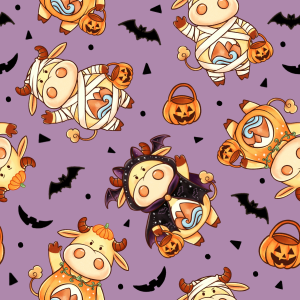 Chinese Zodiac OX｜Halloween Cosplay-Purple Background
