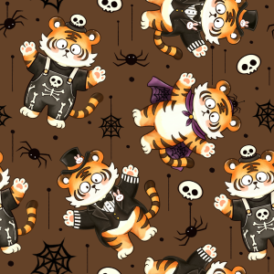 Chinese Zodiac Tiger｜Halloween Cosplay-Brown Background