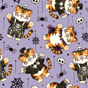 Chinese Zodiac Tiger｜Halloween Cosplay-Purple Background
