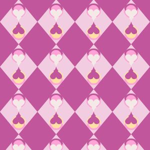 Harlequin Heart Diamond - Magenta Pink
