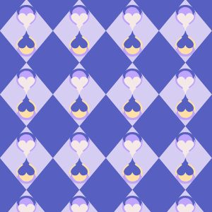 Harlequin Heart Diamond - Royal Purple