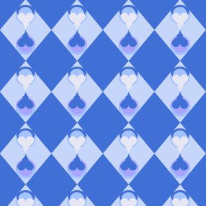 Harlequin Heart Diamond - Sapphire Blue