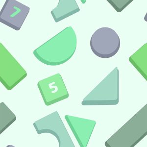 Number & Shape Collage - Mint Green