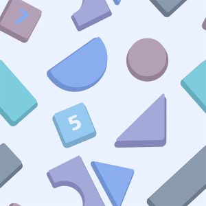 Number & Shape Collage - Soft Periwinkle